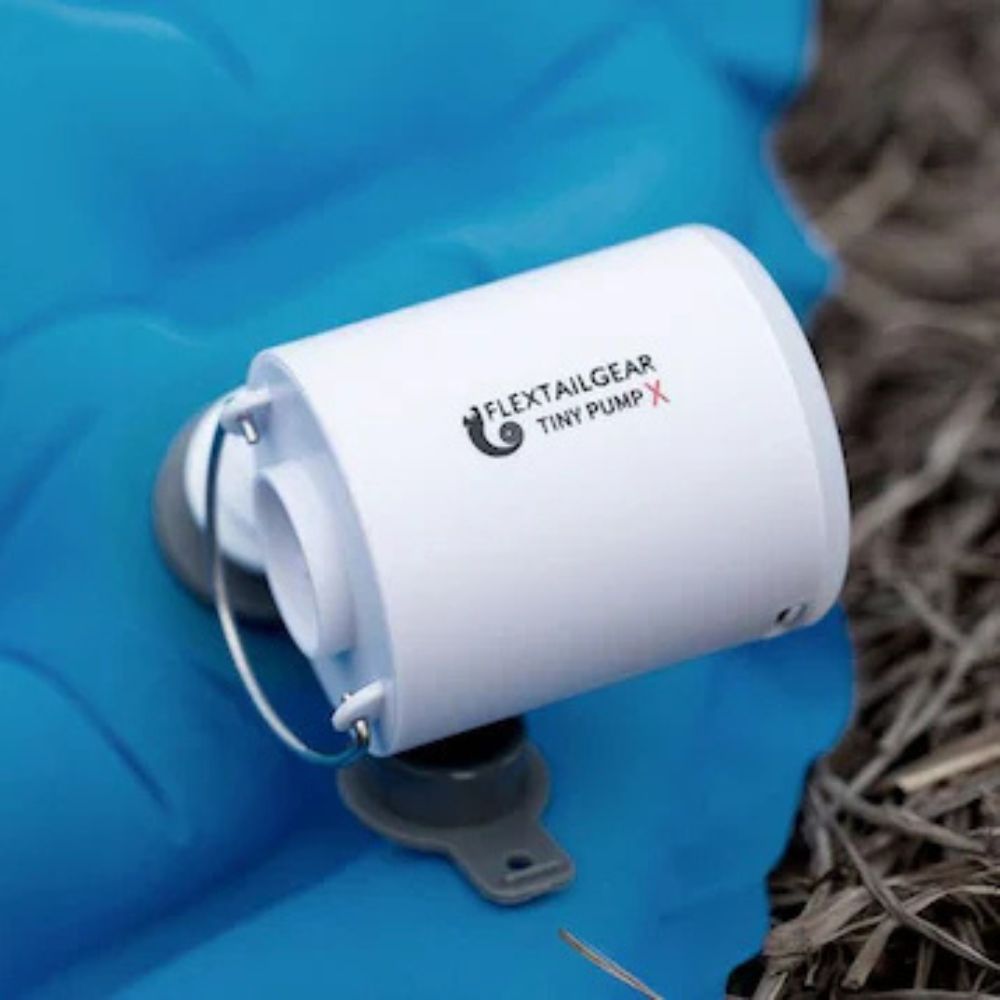 FLEXTAILGEAR Tiny Pump X Portable Camping Airbed Pump in use