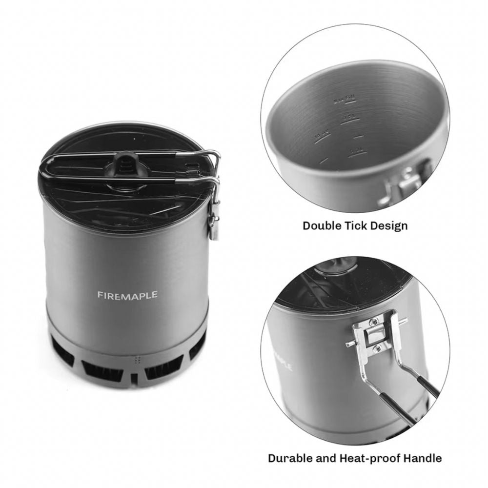 Firemaple G3 Petrel Ultralight Pot with Heat Exchanger 600ml folded