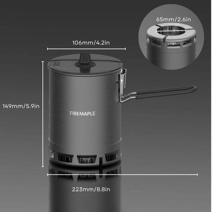 Firemaple G3 Petrel Ultralight Pot with Heat Exchanger 600ml size