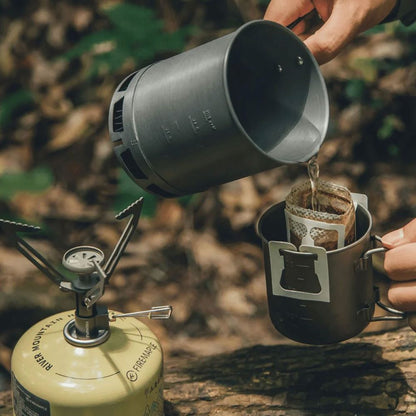 Firemaple G3 Petrel Ultralight Pot with Heat Exchanger 600ml making coffee
