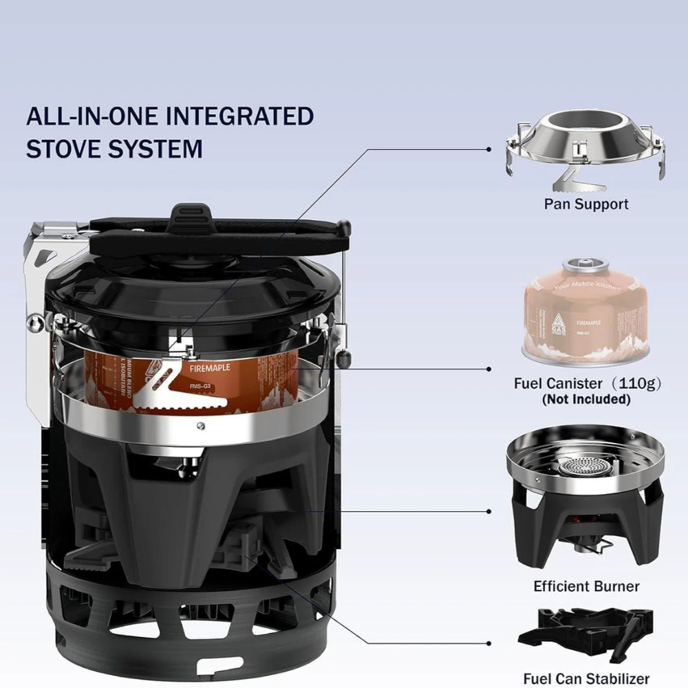 Firemaple Star X3 Cooking System for Coffee (Black) folded
