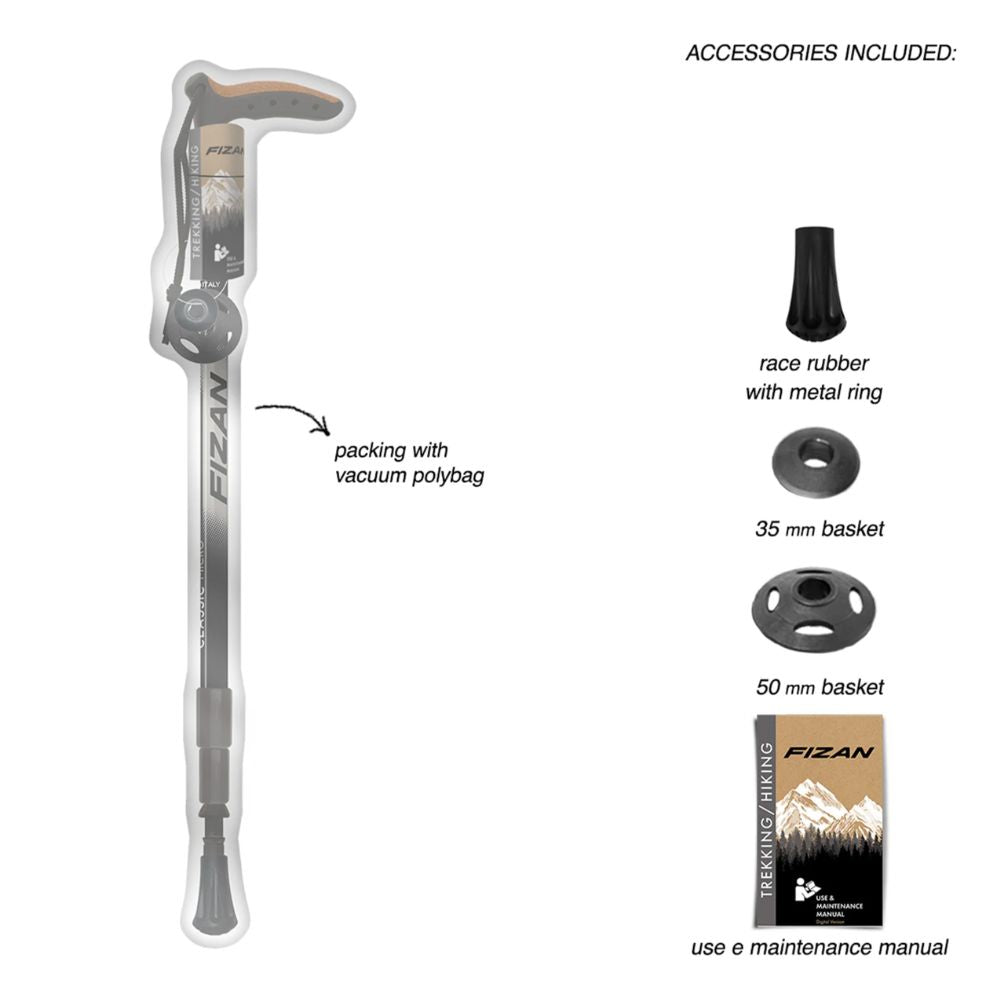 Fizan Classic Micro Walking Pole (Single)