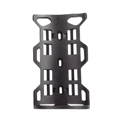 Black metal bracket on a white background
