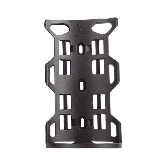 Black metal bracket on a white background