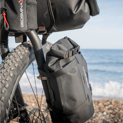 Geosmina Cargo Bag and Cage on bike wheel