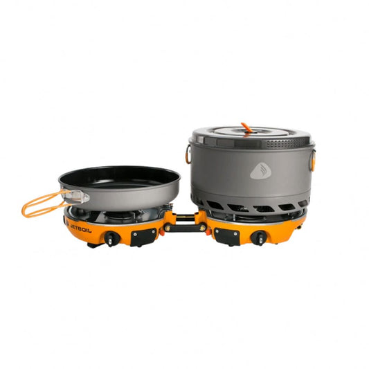 Camping stove with two burners on a white background