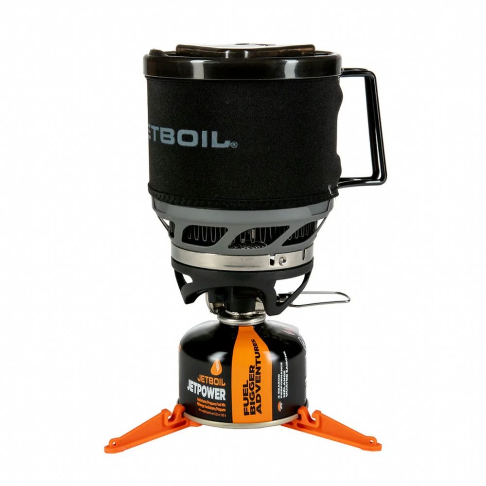 Camping stove with Jetboil branding on a white background
