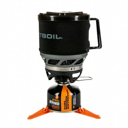 Camping stove with Jetboil branding on a white background