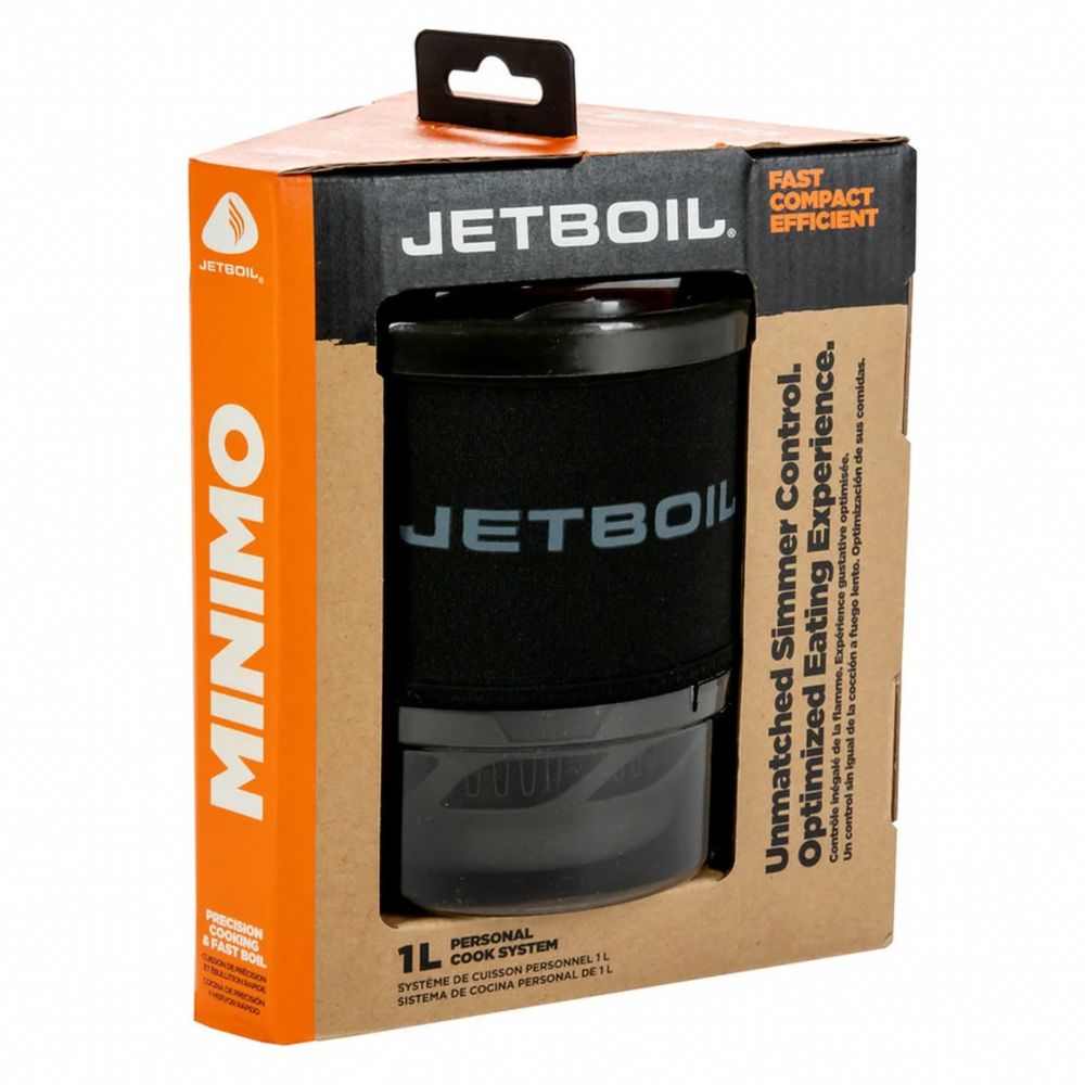Jetboil Minimo camping stove packaging on a white background