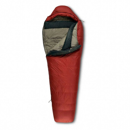 Red sleeping bag on a white background