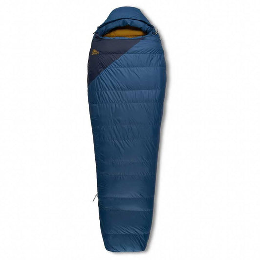 Blue sleeping bag on a white background