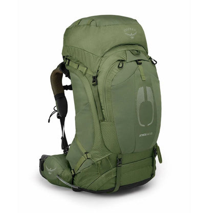 Green Osprey backpack on a white background
