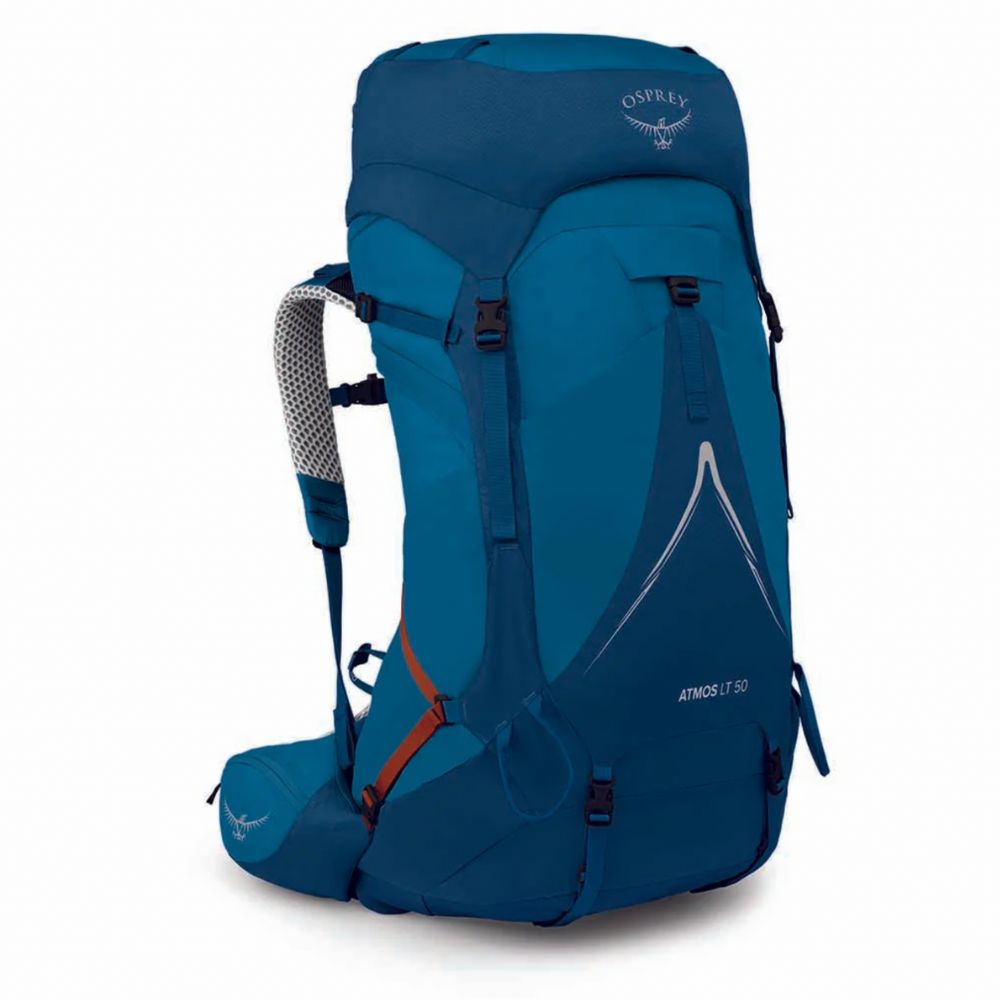 Blue Osprey backpack on a white background