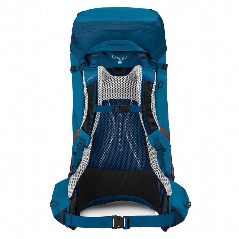 Blue Osprey backpack on a white background