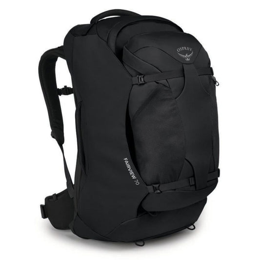 Black Osprey backpack on a white background