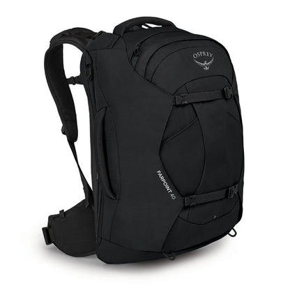 Black Osprey backpack on a white background