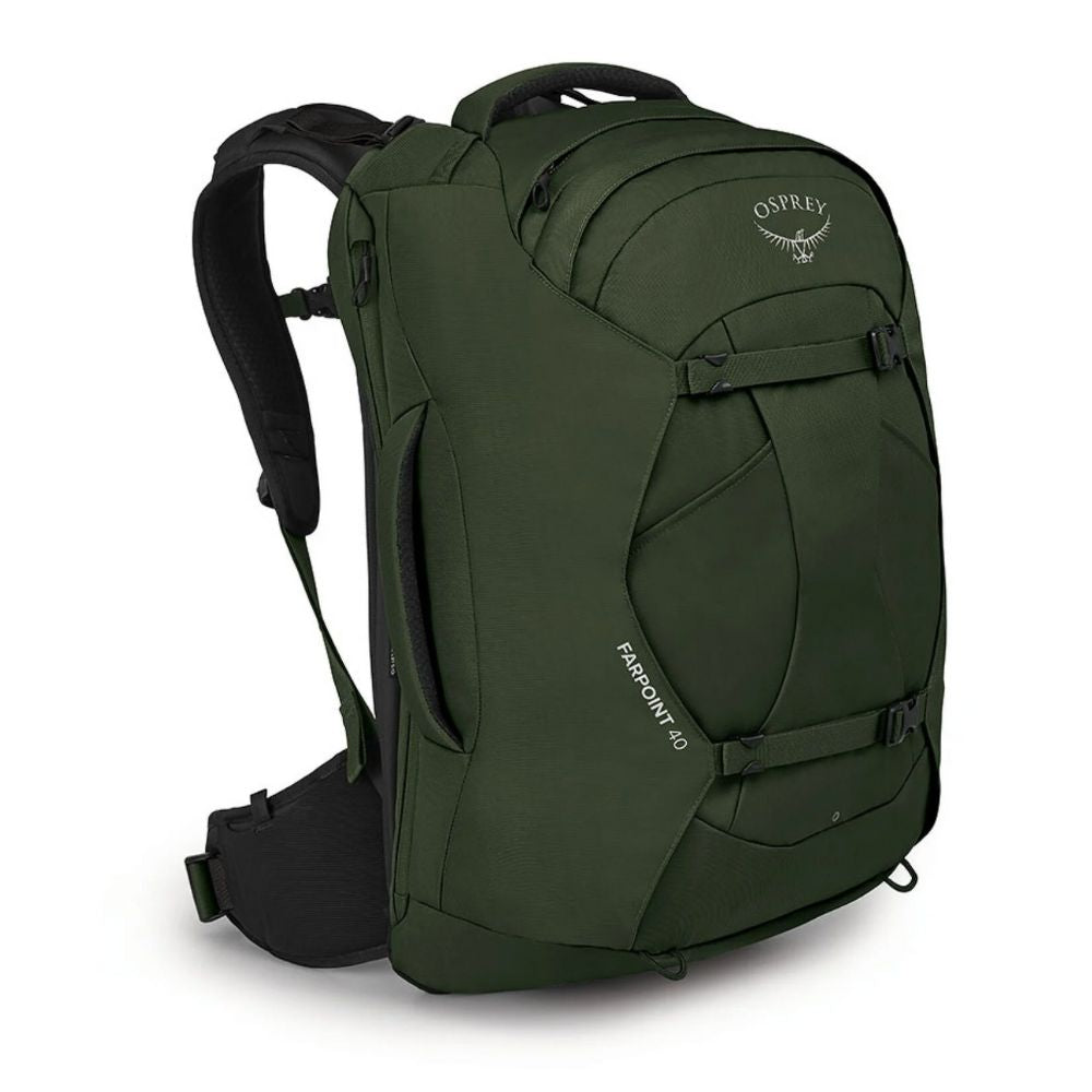 Green Osprey backpack on a white background