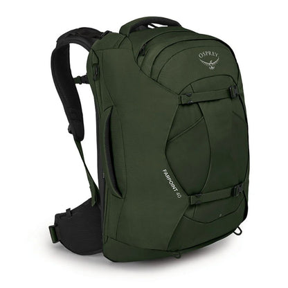 Green Osprey backpack on a white background