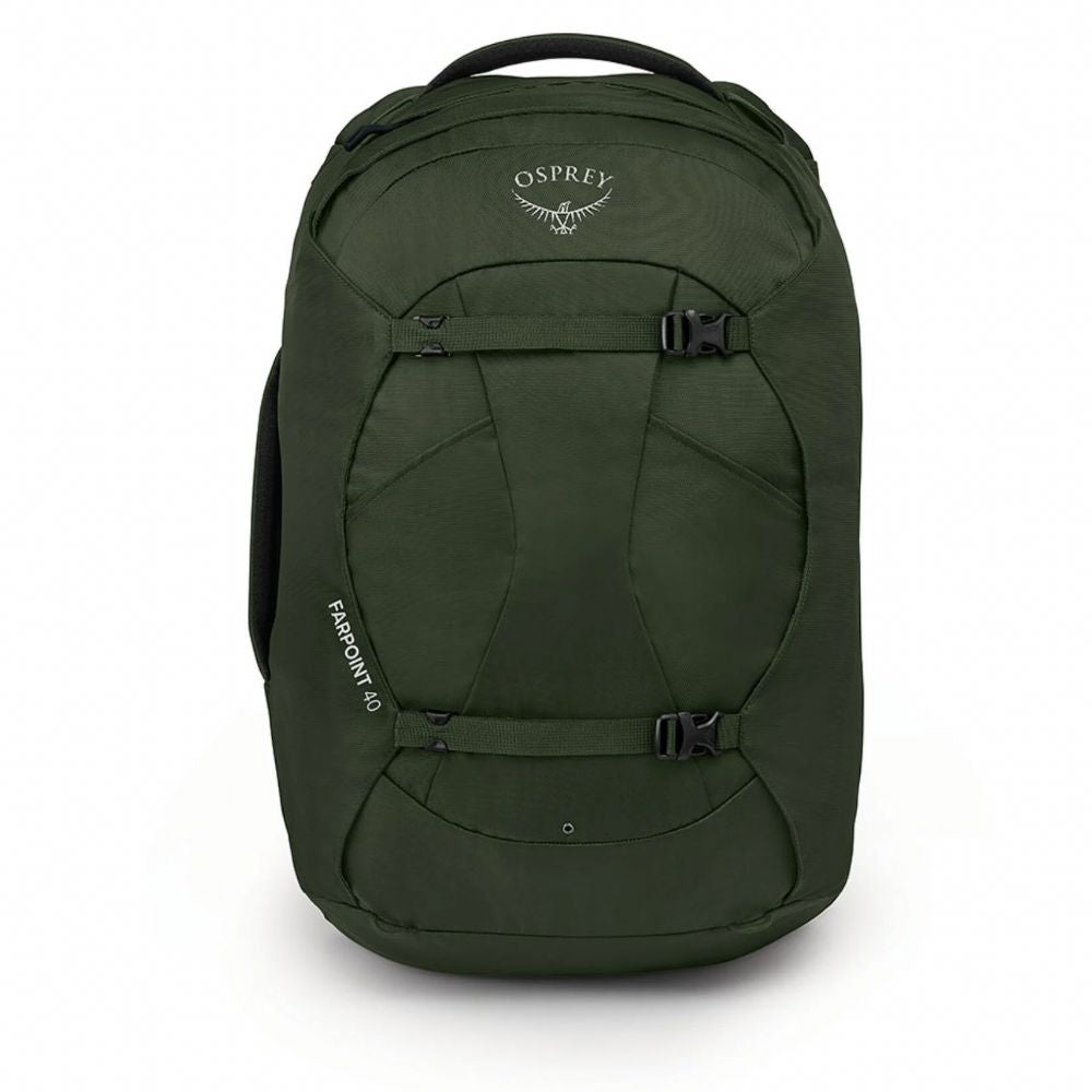 Green Osprey backpack on a white background