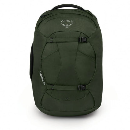 Green Osprey backpack on a white background
