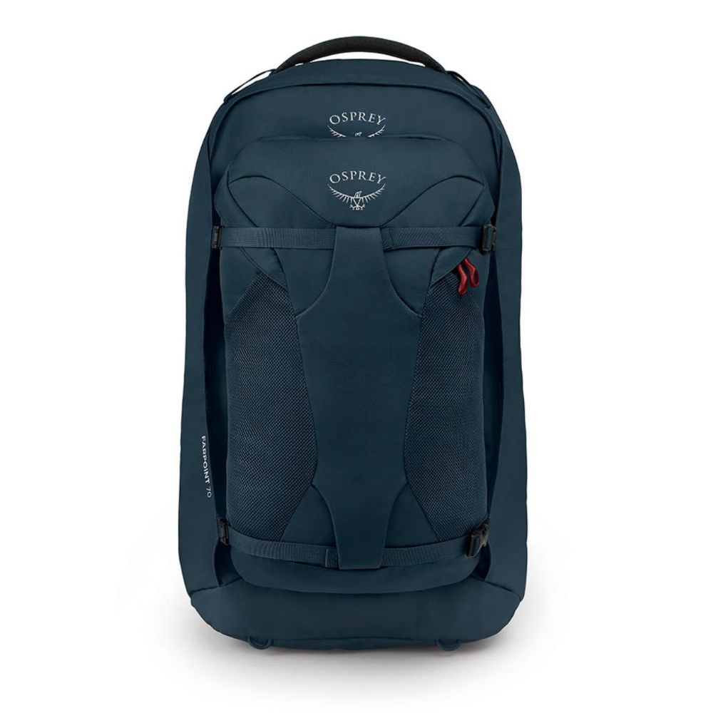 Blue Osprey backpack on a white background
