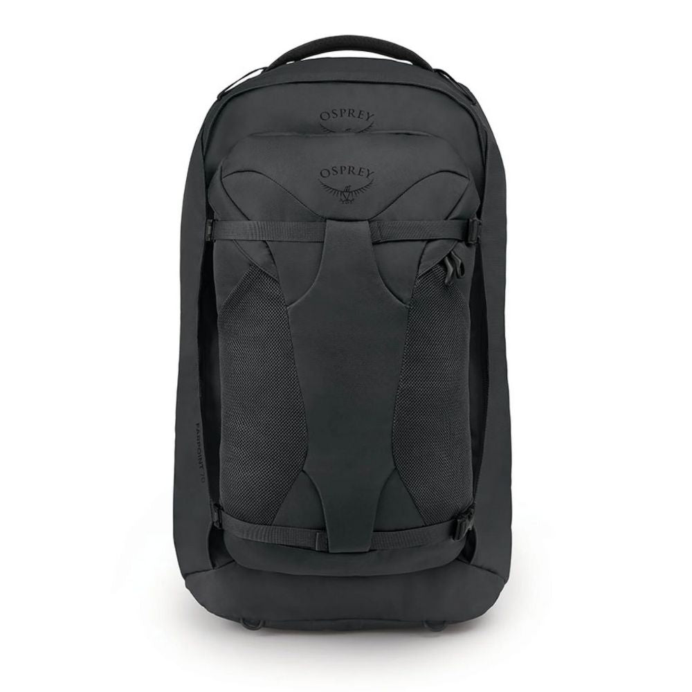 Black Osprey backpack on a white background