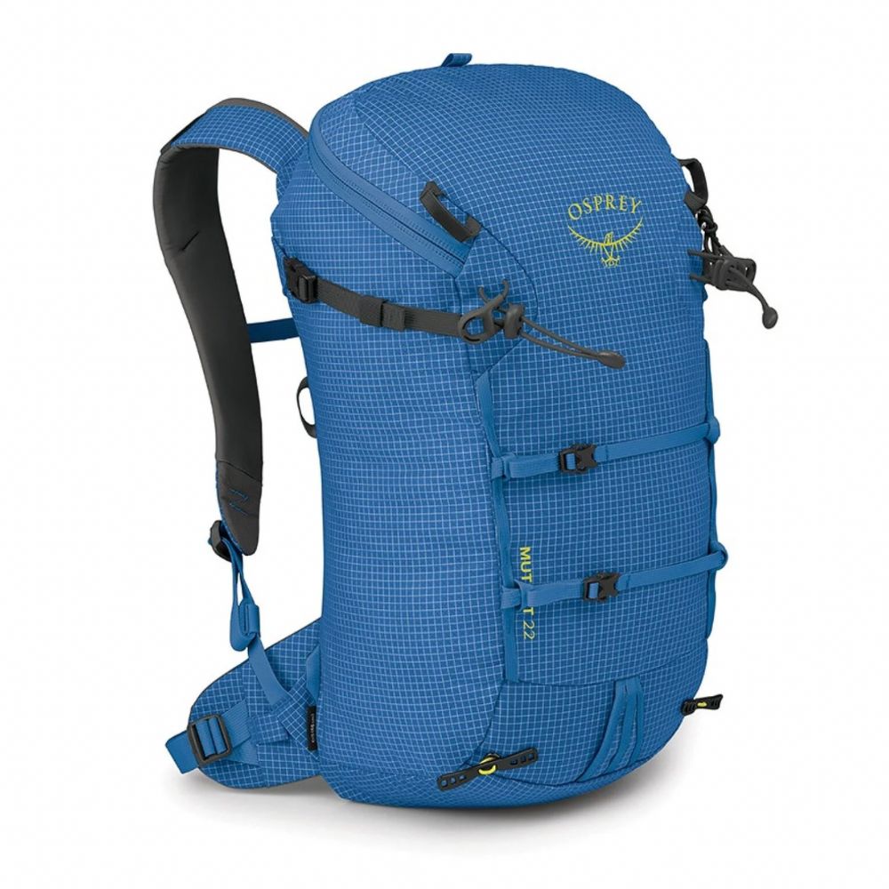 Blue Osprey backpack on a white background