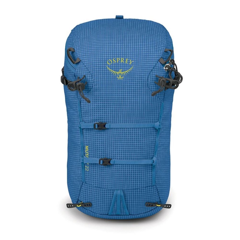 Blue Osprey backpack on a white background