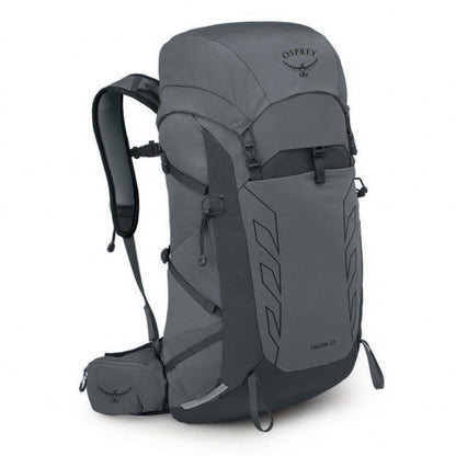 Gray Osprey backpack on a white background