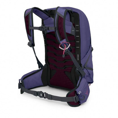Purple hydration backpack on a white background
