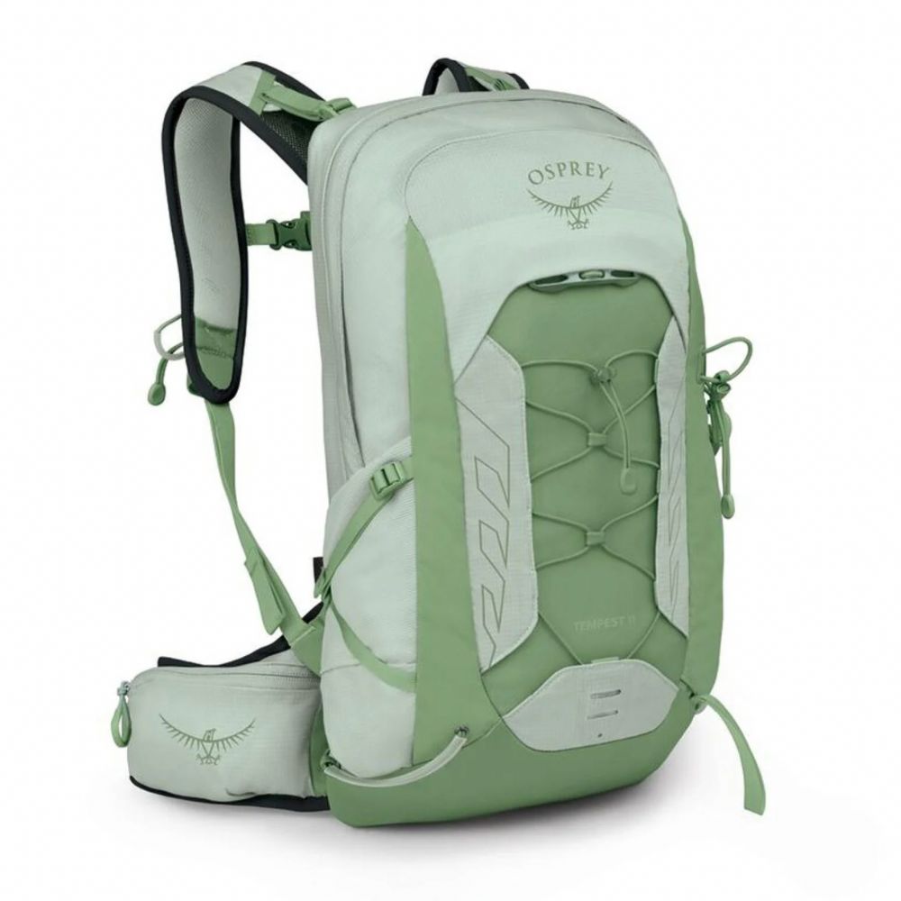 Green Osprey backpack on a white background