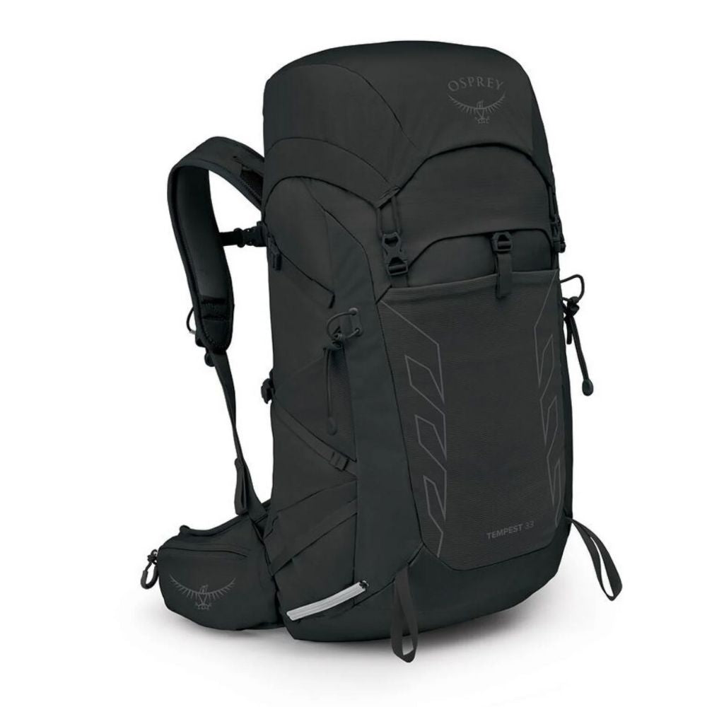 Black Osprey backpack on a white background