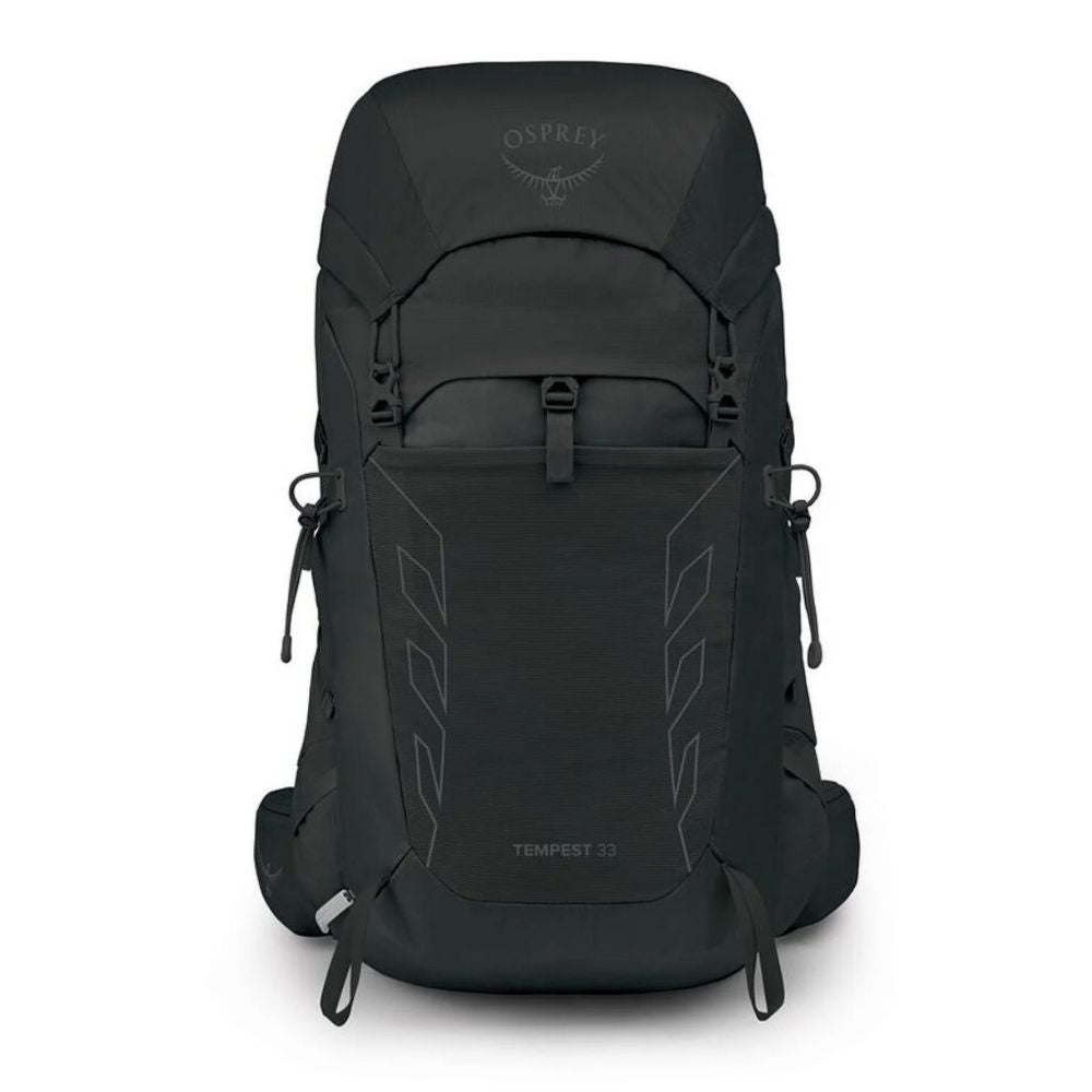 Black Osprey backpack on a white background