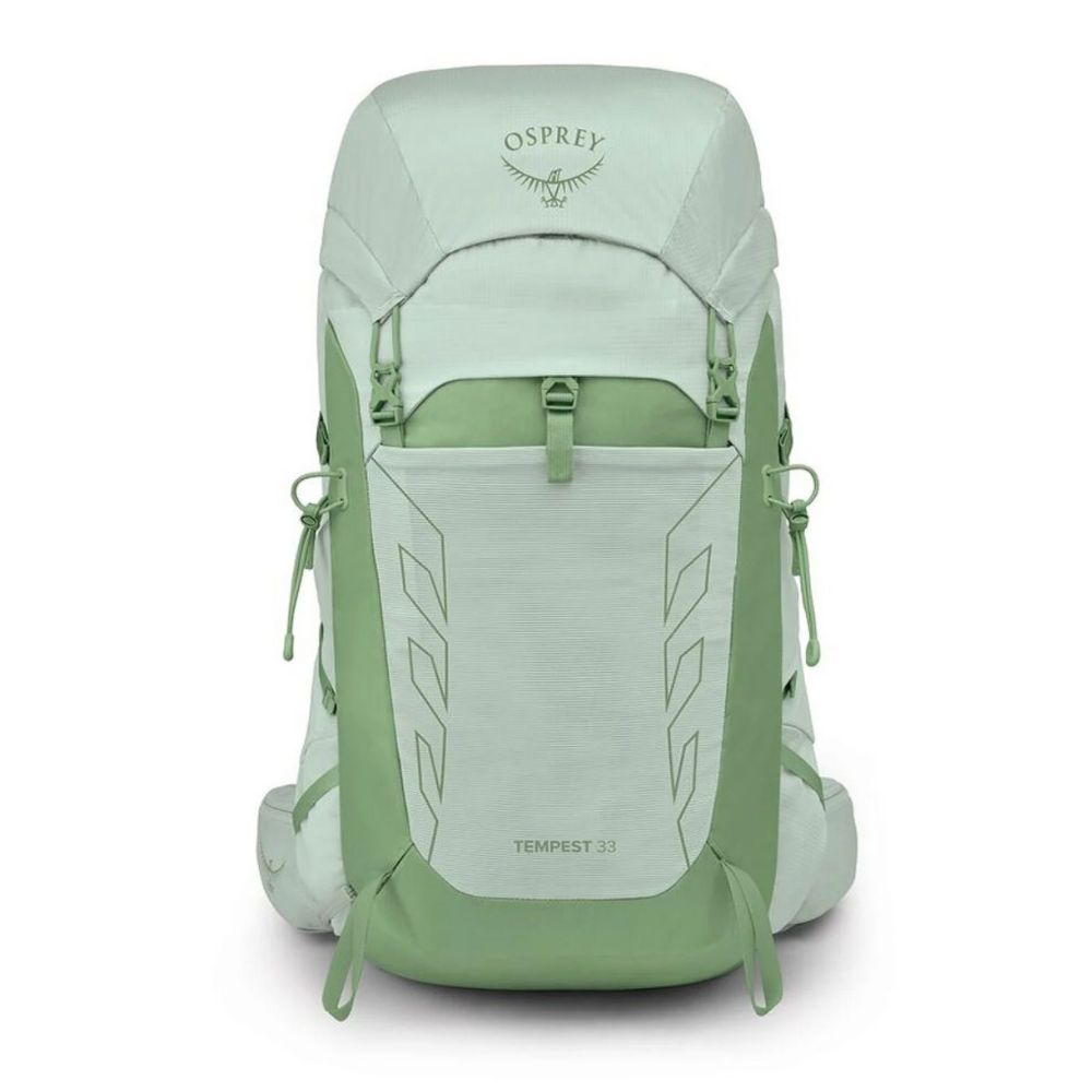 Green Osprey backpack on a white background