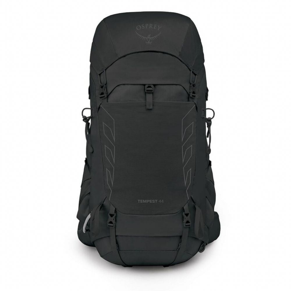 Black Osprey backpack on a white background