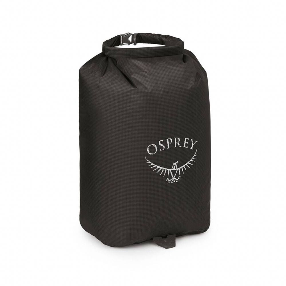 Black Osprey dry bag on a white background