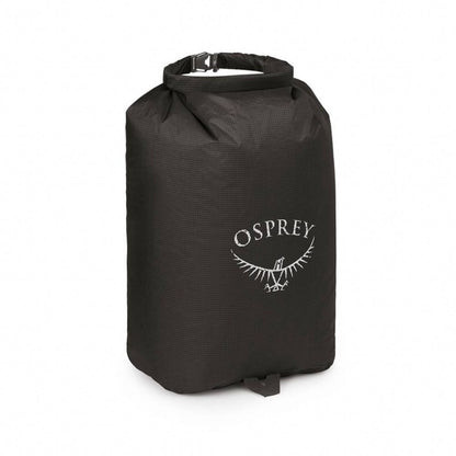Black Osprey dry bag on a white background