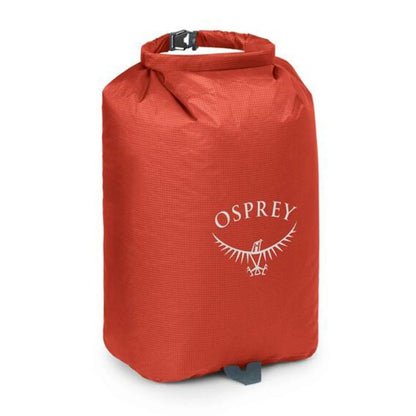 Red Osprey dry bag on a white background