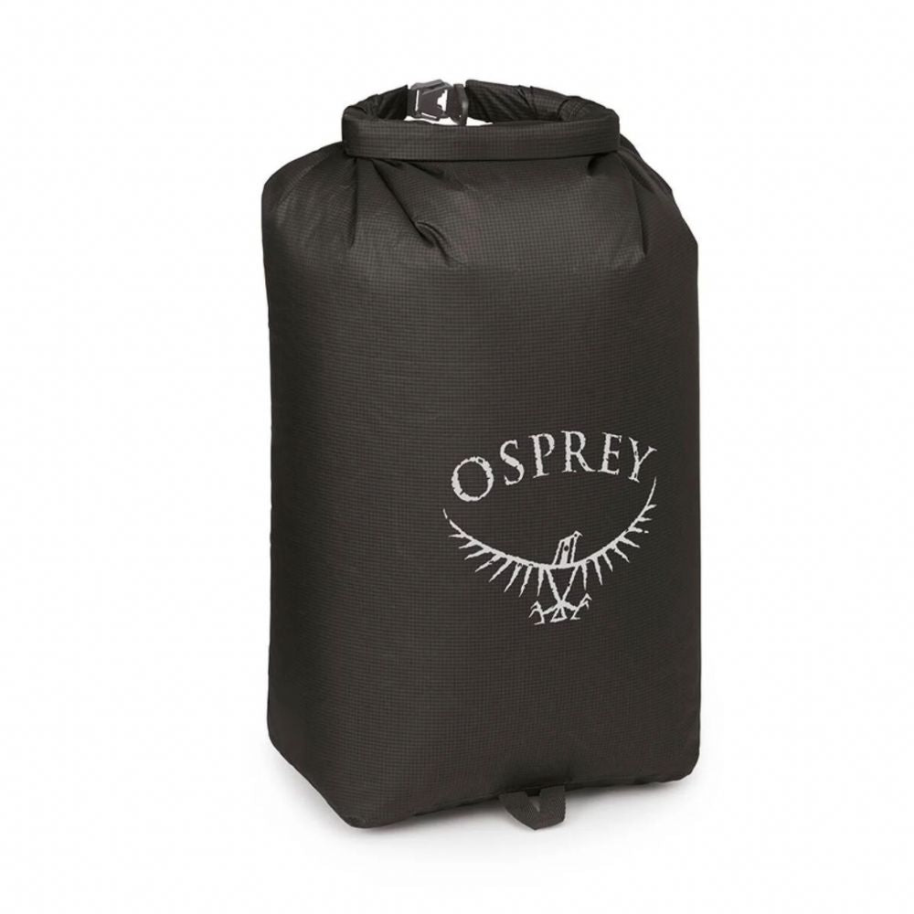Black Osprey dry bag on a white background
