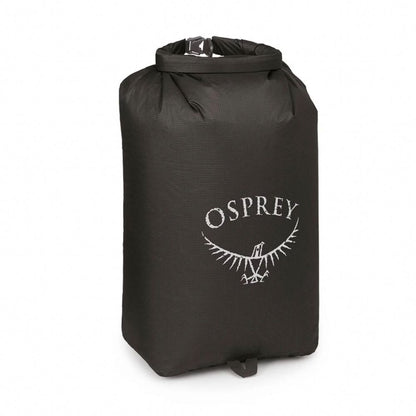 Black Osprey dry bag on a white background