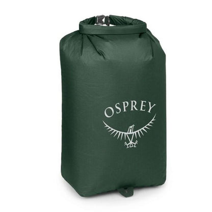 Green Osprey dry bag on a white background