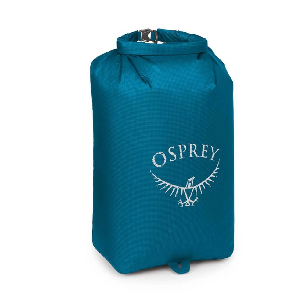 Teal Osprey dry bag on a white background