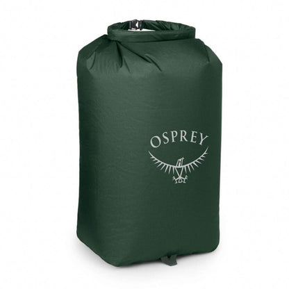 Green Osprey dry bag on a white background