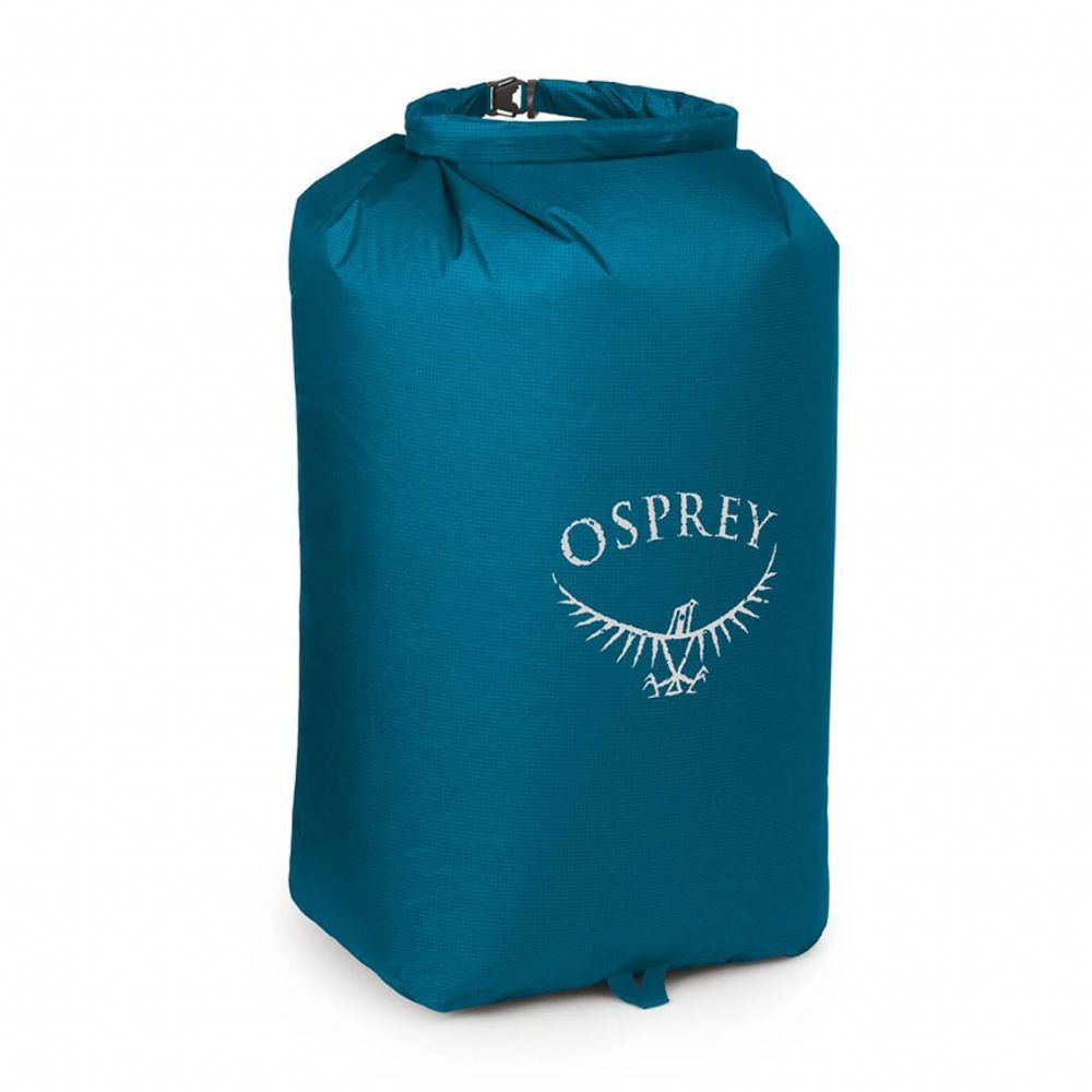 Blue Osprey dry bag on a white background