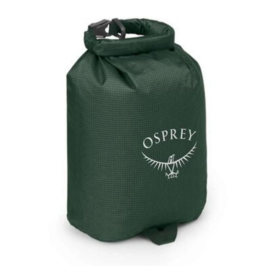 Green Osprey dry bag on a white background
