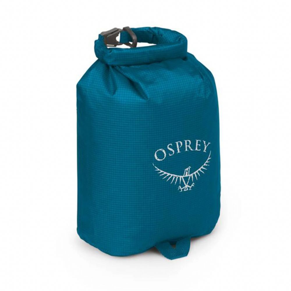 Blue Osprey dry bag on a white background