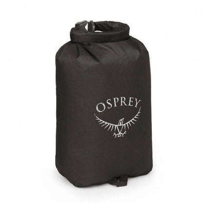 Black Osprey dry bag on a white background