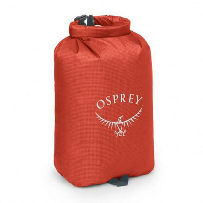 Red Osprey dry bag on a white background