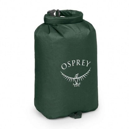 Green Osprey dry bag on a white background