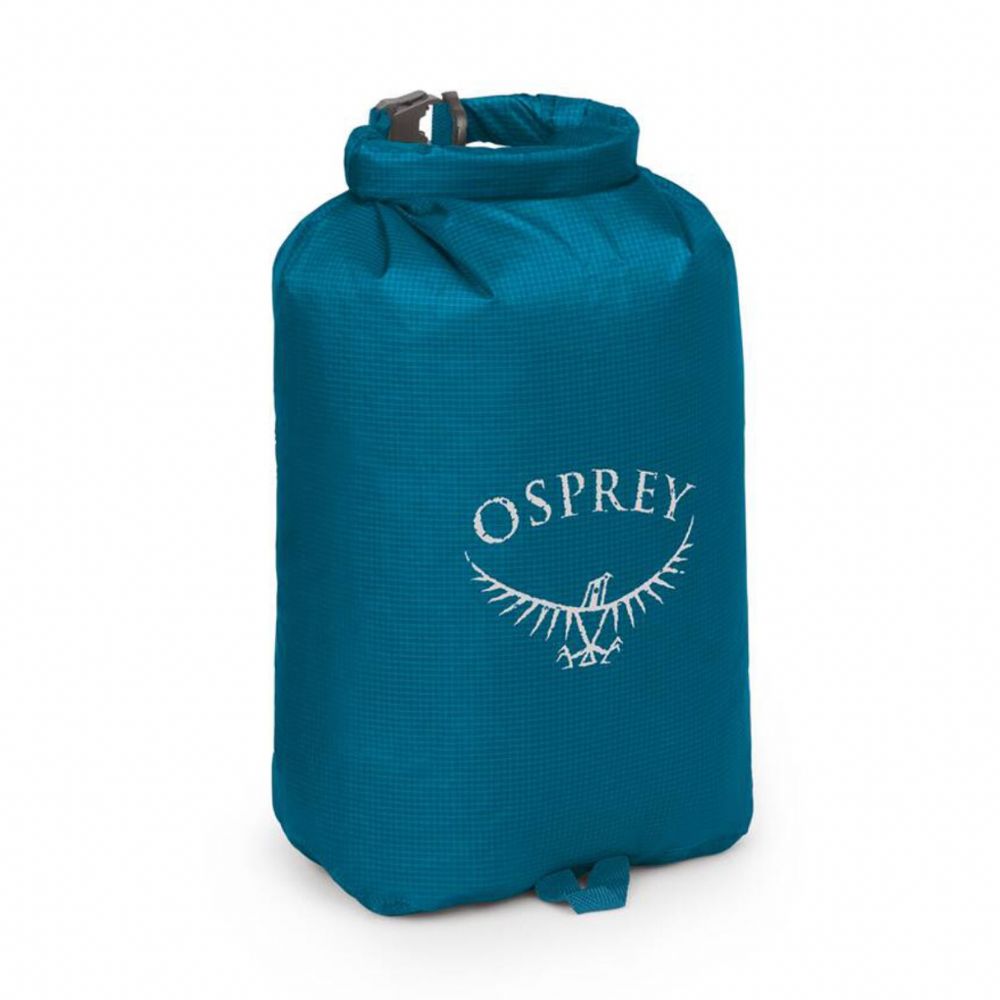 Teal Osprey dry bag on a white background